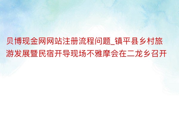 贝博现金网网站注册流程问题_镇平县乡村旅游发展暨民宿开导现场不雅摩会在二龙乡召开